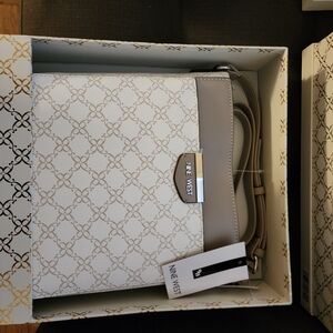 Nine West Elegant White and Tan Crossbody Bag